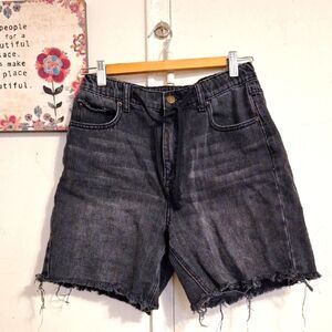 BDG Faded Black Jean Pull On Shorts High Waist Denim